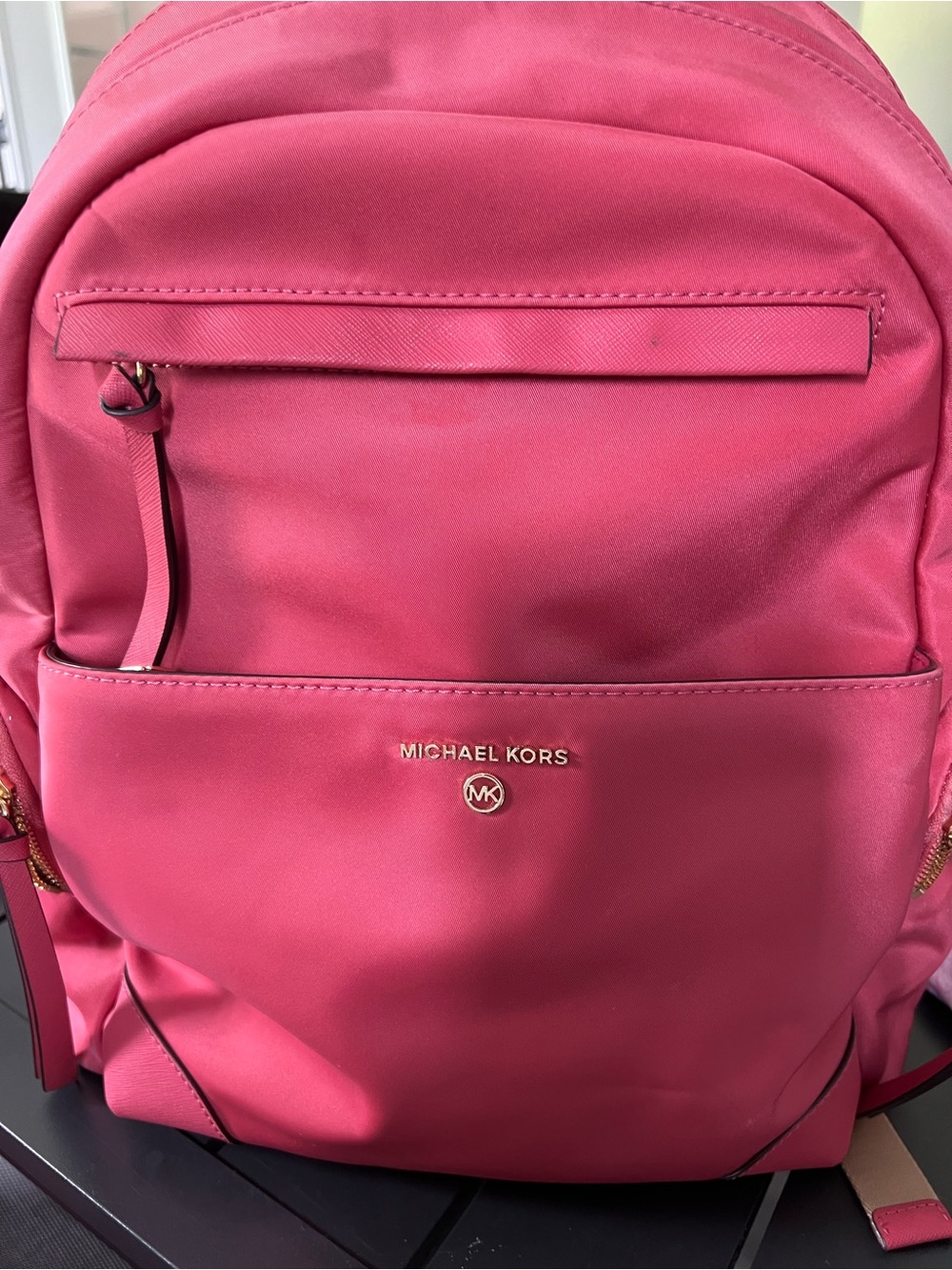 Michael Kors Hot Pink Nylon Backpack with Gold Hardware
